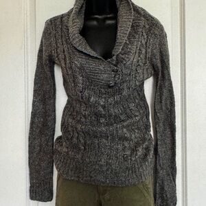 Women's Gray Cable Knit Sweater